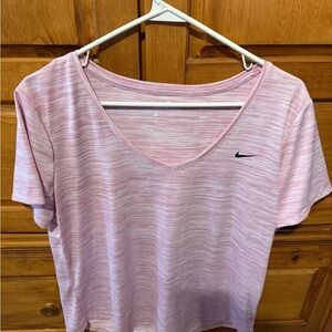 Nike Women's Light Pink Striped Tee
